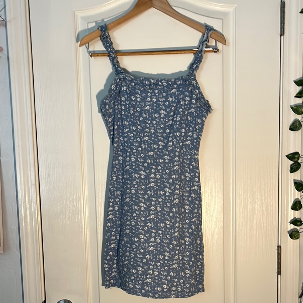 Sky and Sparrow Blue Floral Midi Dress